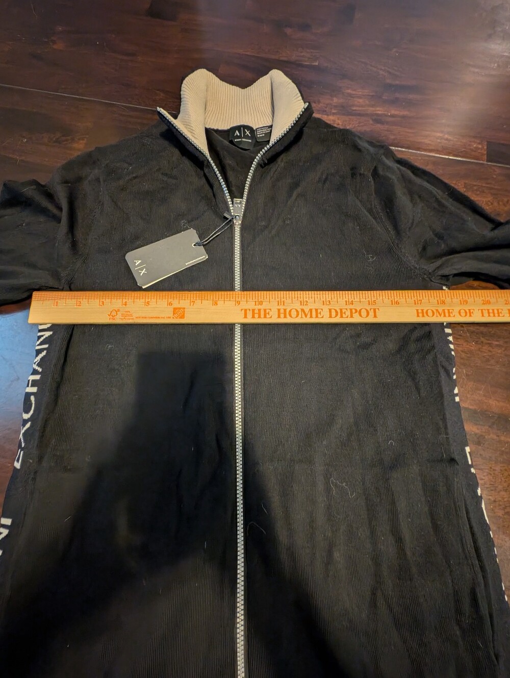 A/X Armani Exchange Black Zip-Up Sweater with Cream Contrast Collar, Men's M - Picture 7 of 9